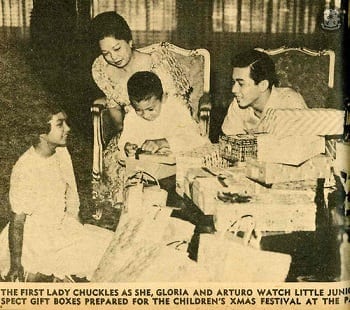 young Gloria Macapagal Arroyo + vintage Christmas photo