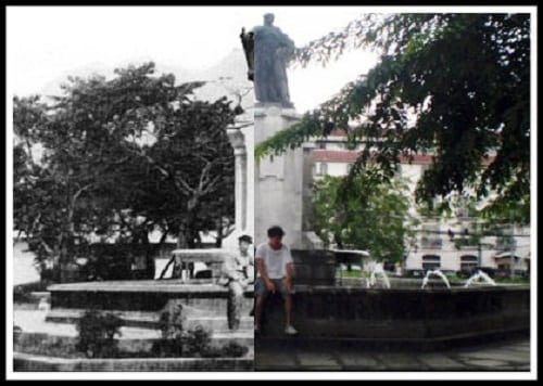 Plaza de Roma, Intramuros, Manila then and now photo