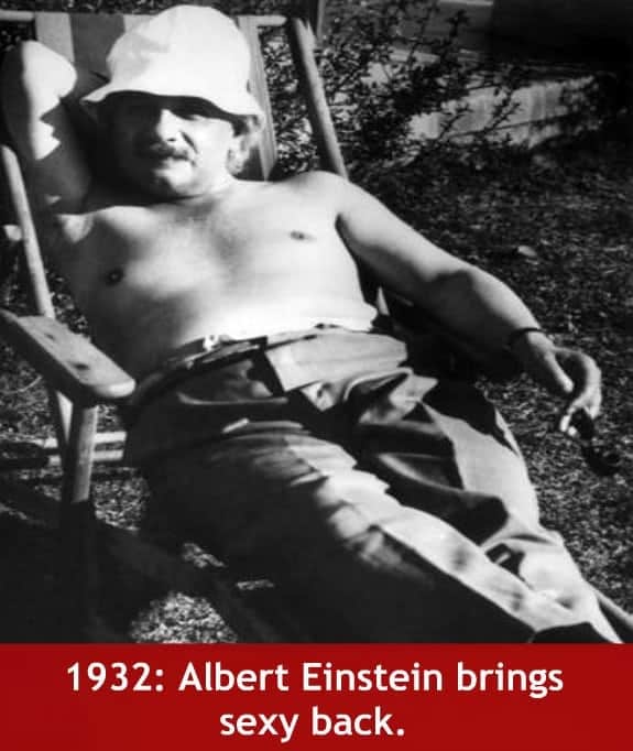 Albert Einstein topless