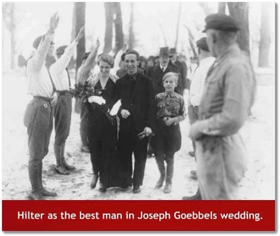Hilter as the best man in Joseph Goebbels wedding