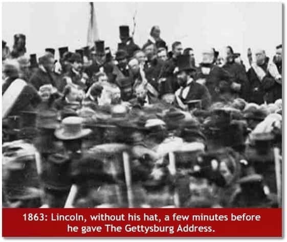 Lincoln, without his hat, a few minutes before he gave The Gettysburg Address