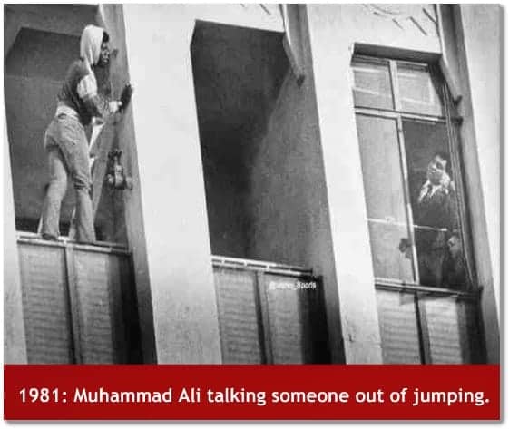 Muhammad Ali talking someone out of jumping