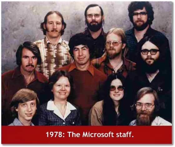 The Microsoft staff in 1978