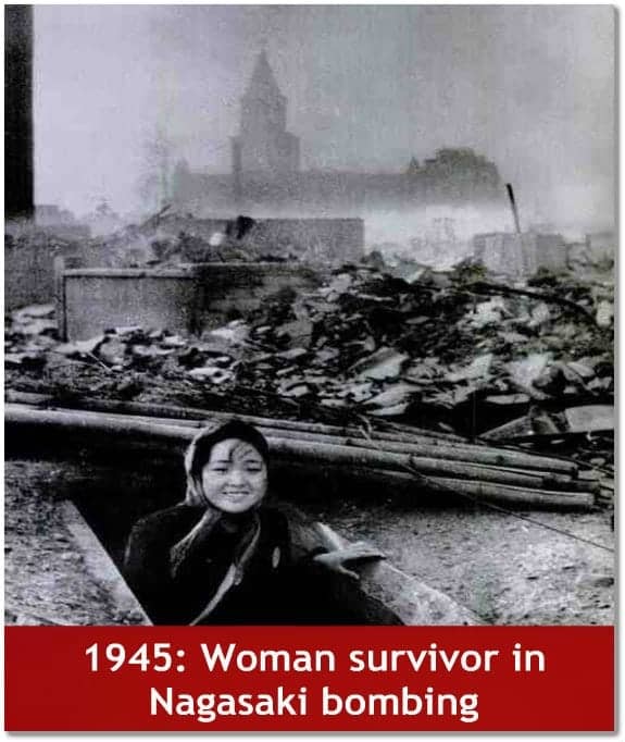 Woman survivor in Nagasaki bombing