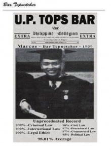 ferdinand marcos tops the 1939 bar examinations