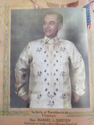 Manuel Quezon wearing Barong Tagalog