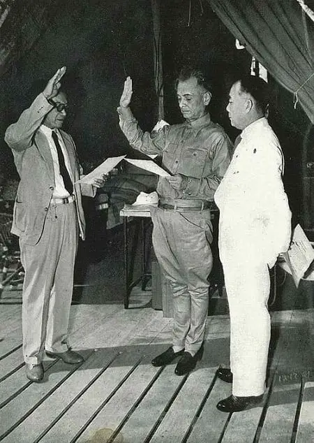 11 Reasons Why Jose P. Laurel Was A Total Badass 4 President Manuel L. Quezon swearing in Dr. Jose P. Laurel as Secretary of Justice of the War Cabinet