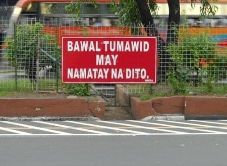 Warning sign in the philippines
