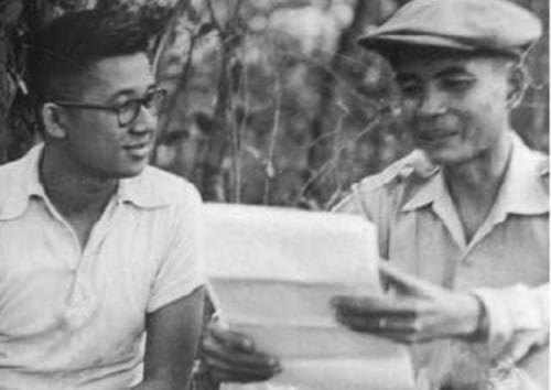 Ninoy negotiating for the surrender of Huk Supremo Luis Taruc in 1954