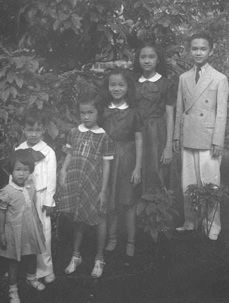 Young Cory Aquino with her siblings