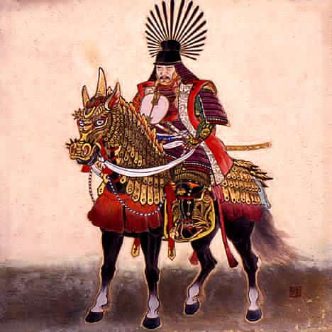 Toyotomi Hideyoshi on his horse