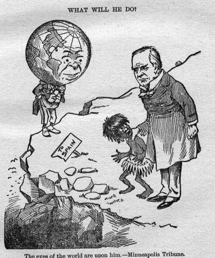 1898-us-political-cartoon-us-president-william-mckinley-is-shown-holding-the-philippines-depicted-as-a-savage-child-as-the-world-looks-on