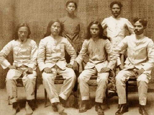 Julian Montalan, Francisco Carreon, Macario Sakay, Leon Villafuerte, Benito Natividad and Lucio de Vega. Via bayaniart.com 