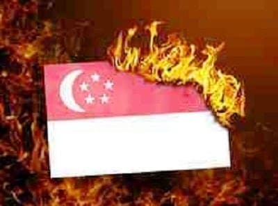 Mayor Rodrigo Duterte led the burning of Singapore flag