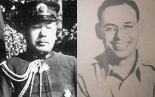 Rear Admiral Shigeru Fukudome and Lt. Col. James Cushing