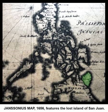 Map by Jan Janssonius showing the island of San Juan
