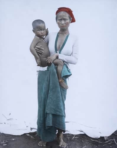 Subanon woman holding her child