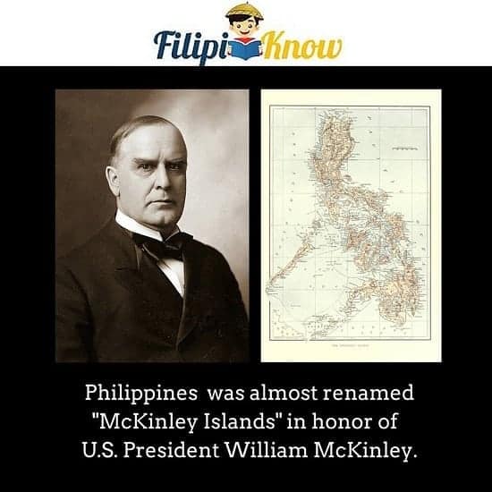 Philippines almost renamed McKinley Islands